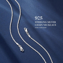 Turandoss Solid 925 Sterling Silver Chain Necklace for Women 1.5mm Sterling Silver Twisted Rope Hypoallergenic Soft Sturdy 16-26 inches Jewelry Easter Birthday Gifts for Women Men