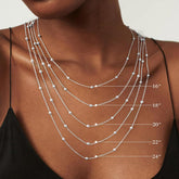 Turandoss Solid 925 Sterling Silver Chain Necklace for Women, 1.6Mm Satellite Bead Chain Necklace Shiny Sturdy Hypoallergenic Chain Necklaces, 16/18/20/22/24 Inches Dainty Silver Jewelry for Women