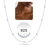 Turandoss Silver Chain Necklace for Women men, 1.6mm Satellite Bead Chain Sturdy Hypoallergenic, Dainty Silver Jewelry for Women Men, 16-22 Inches