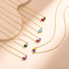 Turandoss Diamond Necklaces for Women Girls 14K Gold Plated Emerald Birthstone Necklace for Women Mothers Dainty Gold Necklace Cubic Zirconia Pendant Necklace Birthday Christmas Gift for Women Jewelry