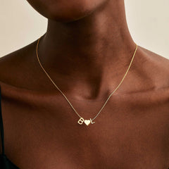 Turandoss Heart Initial Necklace for Women 14K Gold Plated Dainty 2 Letters A-Z with Heart Personalized Love Pendant Jewelry Birthday Valentines Day Gifts for Women Girls