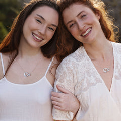 Turandoss Sterling Silver Interlocking Circle Pendant Necklace for Mom Daughter CZ Heart Adjustable Chain Trend Birthday Jewelry Gifts for Women