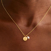 Turandoss Gold Initial Necklace for Women Girls- Dainty Gold Plated Letter Pendant Necklaces with Pearl, Birthday Gifts for Women Girls Jewelry, 16 In
