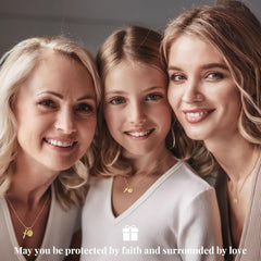 Turandoss 14K Gold Plated Cross Initial Disc Necklace for Women Girls - Dainty Letter A-Z Coin In Pendant Jewelry Cute Stuff for Teen Girls, Personalized Christian Gifts for Women Girls