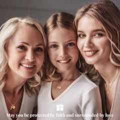 Turandoss 14K Gold Plated Cross Initial Disc Necklace for Women GirlsDainty Letter A-Z Coin In Pendant Jewelry Cute Stuff for Teen Girls Personalized Christian Gifts for Women Girls
