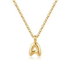 Turandoss 14K Gold Plated Bubble Initial Choker Necklace for Women Girls Pendant Jewelry Cute Stuff Birthday Teacher Appreciation Mothers Day Graduation Gifts for Her Mom Kids Teen Girls Wife Ideas