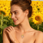 Turandoss Dainty 14K White Gold Plated Sunflower Heart Initial Pendant Necklaces for Women Trendy You Are My Sunshine CZ Personalized Little Girl Jewelry Anniversary Birthday Gifts for Teen Girls