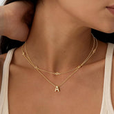 Turandoss Layered Initial Necklaces for Women Dainty Letter CZ Pendant 14K Gold Plated Trendy Jewelry Personalized Birthday Mother's Day Gifts for Women Mom Friend Wife