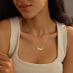 Turandoss Custom Name Necklace Personalized - 14K Gold Plated Necklace Personalized Monogram Pendant Name Necklaces for Women Trendy Jewelry Gifts for Women Girls Mom Her Birthday Gifts