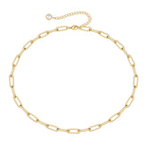 Oval Link Chain Dainty Gold Choker Necklaces