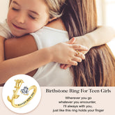 Turandoss Mothers Day Gifts 18K Gold Plated Initial Rings for Women Girls Adjustable Letter A-Z Gold Initial Ring Mothers Day Birthday Gifts for Mom Women Teen Girl Gift