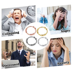 Turandoss S925 Sterling Silver Spinner Ring for Women 18K White Gold Plated Fidget Anxiety Stress Relieving Beads Unisex Jewelry Gifts for Women Men