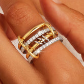 Turandoss 18K Gold Stackable Fidget Rings for Women Girls, Statement Anxiety Spinner Ring Set, Birthday Gifts, Valentine's Day Gift for Mom Girlfrend