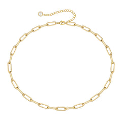 Oval Link Chain Dainty Gold Choker Necklaces