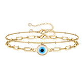 Chain&Evil Eye Dainty Gold Bracelets for Women