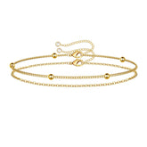 Chain& Beads Chain Dainty Gold Bracelets for Women