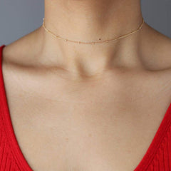 Satellite Dainty Gold Choker Necklaces