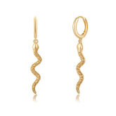 Snake Earrings Gold Plated Hoop