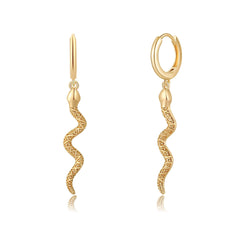 Snake Earrings Gold Plated Hoop