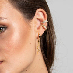 Snake Earrings Gold Plated Hoop