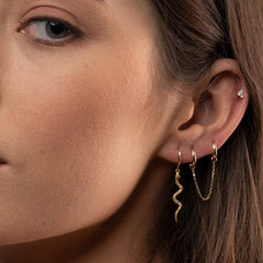 Snake Earrings Gold Plated Hoop