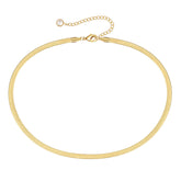 4mm Snake Chain Dainty Gold Choker Necklaces