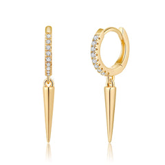 Spike Earrings Gold Plated Hoop