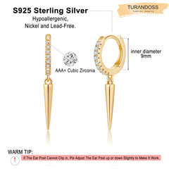 Spike Earrings Gold Plated Hoop