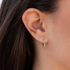 Turandoss 18K Gold Huggie Hoop Earrings for Women Girls - S925 Sterling Silver Post Diamond Clip on Hoop Earrings Hypoallergenic, Christmas Gifts