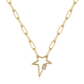 Star Dainty Paperclip Chain Necklace