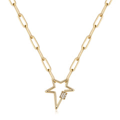 Star Dainty Paperclip Chain Necklace