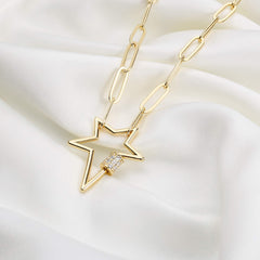 Star Dainty Paperclip Chain Necklace