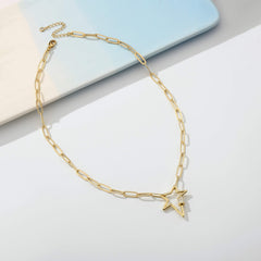 Star Dainty Paperclip Chain Necklace