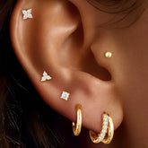 Turandoss 6Pairs Gold Plated Hoop Huggie Earrings for Women Girls, Zircon Stud Earring Set, Gold Jewelry, Graduation Gifts for Women, Girls, 2026
