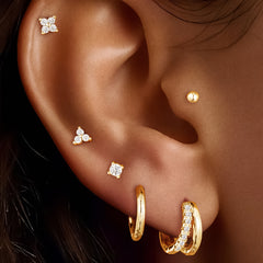 Turandoss 6Pairs Gold Plated Hoop Huggie Earrings for Women Girls, Zircon Stud Earring Set, Gold Jewelry, Graduation Gifts for Women, Girls, 2026