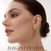 Turandoss 14K Gold Plated Hoop Stud Earrings for Women Hypoallergenic surgical steel Stackable Huggie waterproof Earrings Set for Multiple Piercings, Dainty Cartilage Lobe Jewelry Set