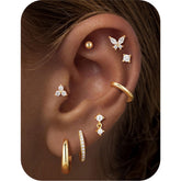 Turandoss 8Pairs Gold Plated Hoop Huggie Earrings for Women Girls, Zircon Stud Earring Set, Gold Jewelry, Graduation Gifts for Women, Girls, 2026