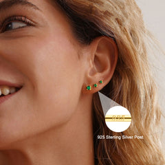 Turandoss April Cubic Zirconia Birthstone Stud Earrings for Women Hypoallergenic 14K Gold plated Earring Dainty Cubic Zirconia Cartilage Earring Stack Perfect Birthday Gifts for Her Women