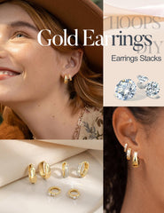 Turandoss 3 Pairs Small Chunky Hoop Earrings Set for Women 14K Gold Plated Hypoallergenic Non Tarnish Huggie Hoops Stacks Lightweight Multiple Piercing Jewelry for Women Teen Girls