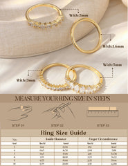 Turandoss 14K Gold Plated Stackable Rings for Women Non Tarnish Dainty Cubic Zirconia Wedding Bands Ring Set Minimalist Trendy Statement Engagement Promise Thumb Rings Stacking Size 6-9