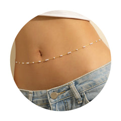 Turandoss 18K Gold Waist Chain for Women - Dainty Diamond Beads Body Chain Adjustable, Sexy Belly Chains Waterproof, Birthday Christmas Gifts