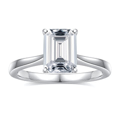 Turandoss 2 Carat Emerald cut Moissanite Engagement Ring 925 Sterling Silver Diamond Ring Wedding Band Promise Wedding Rings for Women