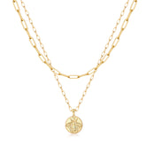Turandoss 18K Gold Coin Layered Necklaces for Women Trendy - Dainty Coin Stacked Pedant Necklace Snake Chain, Gold Jewelry for Women, Christmas Gifts