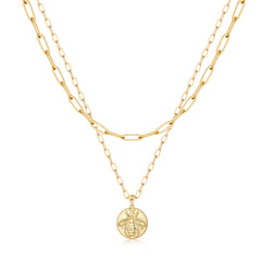 Turandoss 18K Gold Coin Layered Necklaces for Women Trendy - Dainty Coin Stacked Pedant Necklace Snake Chain, Gold Jewelry for Women, Christmas Gifts