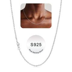 Turandoss Silver Chain Necklace for Women men, 1.35mm Twisted Rope Silver Chain Shiny Sturdy Hypoallergenic, Dainty Jewelry for Women Men, 16-24 In