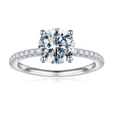 Turandoss Silver Wedding Moissanite Rings for Women, S925 Sterling Silver Diamond Ring for Women, Birthday Christmas Gift for Mom, Wife, Silver Jewelry