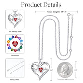 Turandoss Mom Gifts Mom Necklace 925 Sterling Silver Love Heart Birthstone Necklace Birthday Gifts for Mom from Daughter Son