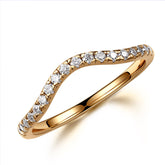 Turandoss S925 Sterling Silver Wedding Moissanite Rings for Women, Silver Gold Curved Diamond Ring, Birthday Gifts, Valentine's Day Gift for Wife Mom