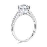 Turandoss 1.5ct Moissanite Engagement Ring 925 Sterling Silver Cushion Cut Diamond Ring Wedding Band Promise Rings for Women