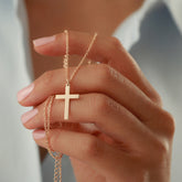 Layered Gold Simple Cross Necklace for Women